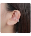 Little Key Shaped CZ Crystal Silver Ear Cuff EC-1464